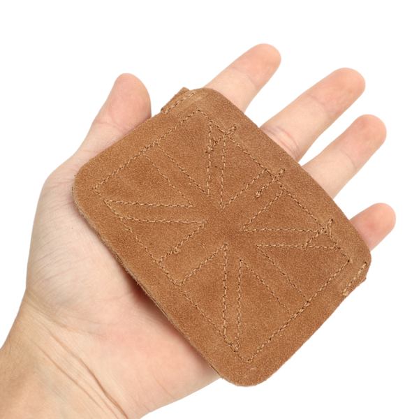 Fitness Gym Grip Pads Tykkere Dobbelt Lag Kohud 4 Finger Gym Workout Handsker til Vægtløftning Træningstræning Brun