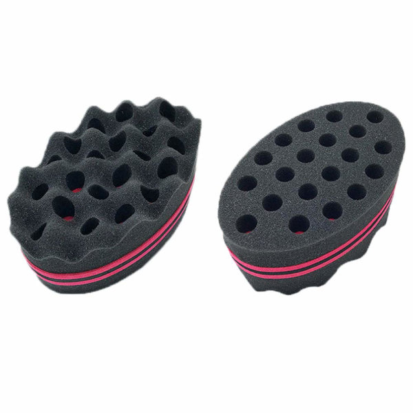 Magic Curl Sponge Twist Sponge Dobbeltsidig Hårbørste Svamp Hår Svamp Twist Curl Sponge Magic Hårfletter Coils Dreadlock Curl Brush 2 Stykker