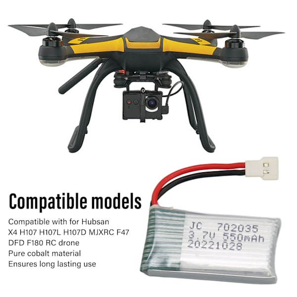 5 st 3,7 V 550 mAh fjärrkontroll UAV-batteritillbehör för Hubsan X4 H107 H107L H107D MJXRC F47 DFD F180 RC-drönare