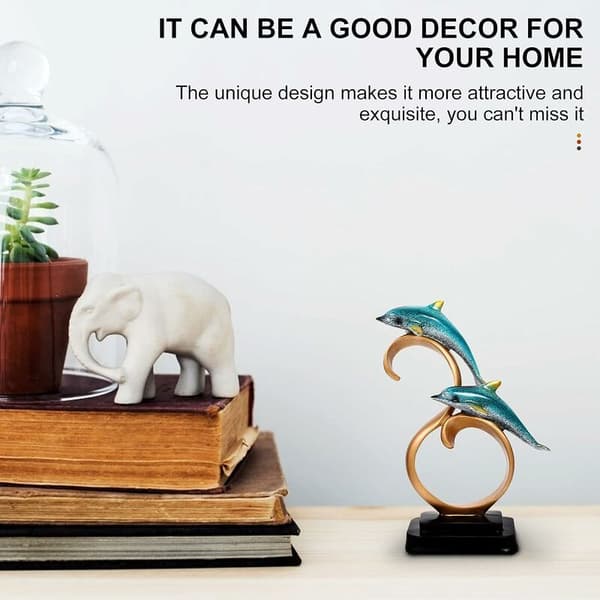 Generisk delfinfigur statue dekorasjon harpiks delfinstatue S