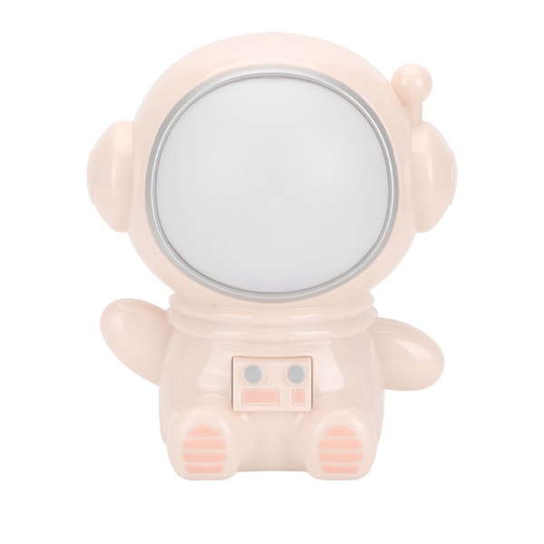 Natlampe 3 tilstande LED farverig sød astronaut udseende USB-port seng natlampe til soveværelse sovesal lyserød
