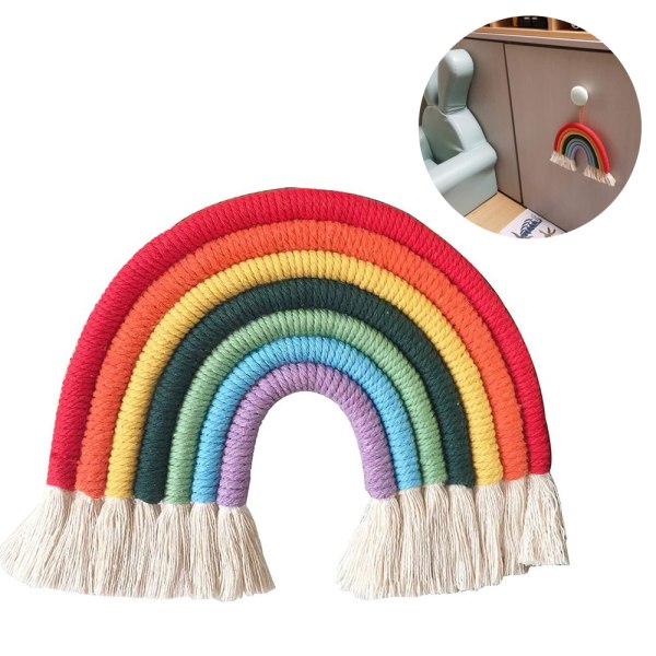Macrame Rainbow vægophæng til børneværelser i soveværelset