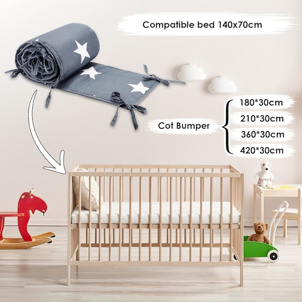 Babynest sengkant til baby seng hovedbeskyttelse
