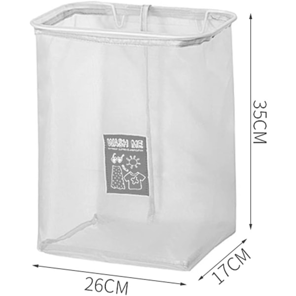 Bärbar Tvättkorg, Lättanvänd Tvättorganisatör, Stor Kapacitet för Vikbar Utrymmesbesparande Förvaring, Grå, 2-pack