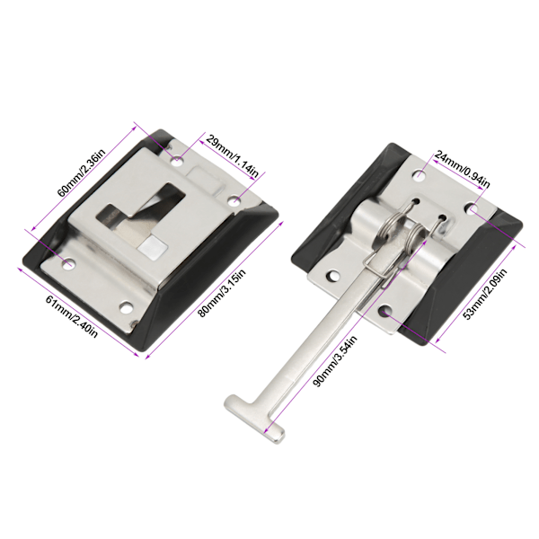 T-formet dørholder for tilhenger - 316 rustfritt stål - Heavy Duty Universal for RV, campingvogner