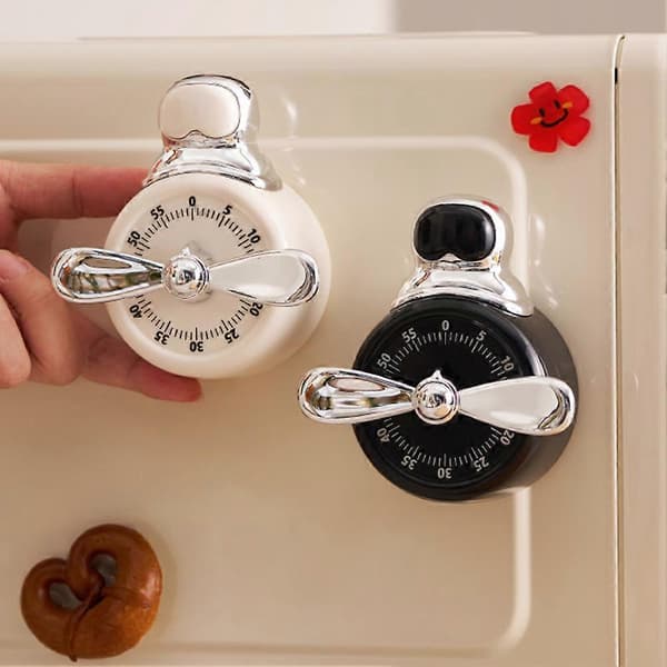 Magnetisk kökstimer digital timer manuell nedräkning alarmklocka mekanisk matlagningstimer Black