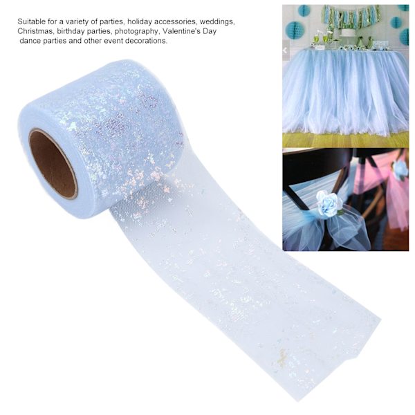 Tulle-kangas DIY-askarteluun, kulutusta kestävä Symphony-polyesteri, kevyt ja kannettava tyllirullat 6 cm, vaaleansininen