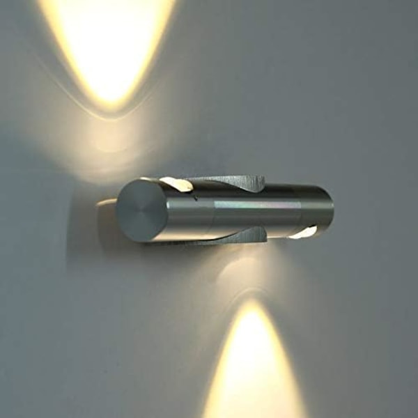 Vägglampor för inomhusbruk, 6W 2 LED Upp och Ner Ljusarmatur, Unik Design med 360° Justerbar Rotation, Portabel och Lämplig för Sovrum