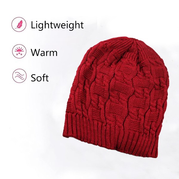 Unisex Slouch Beanie Strikhue til Hår Mænd og Kvinder Vinter