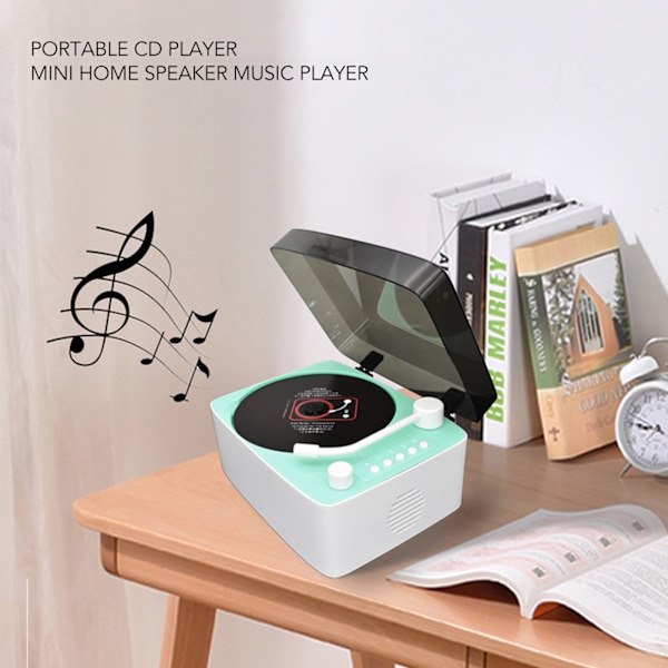 CD-soitin Mini Monitoiminen Vintage Bluetooth-kaiutin CD-soitin Kotiin Vihreä