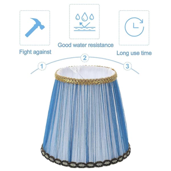 Blå lampskärm i tyg, klämmodell, 2-pack för tak- och bordsbelysning