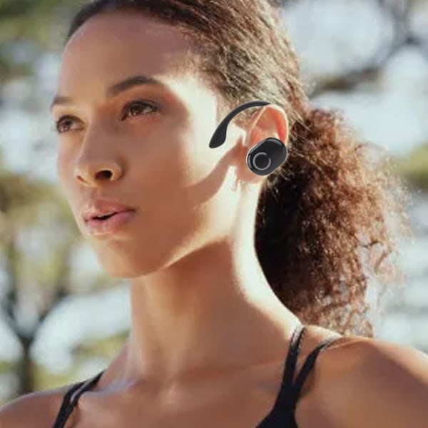 Støjreducerende Bluetooth-headset V5.2 Trådløs Bluetooth-øretelefon med mikrofon Lang standby Ultralet til lastbilchauffører Kontor Sort