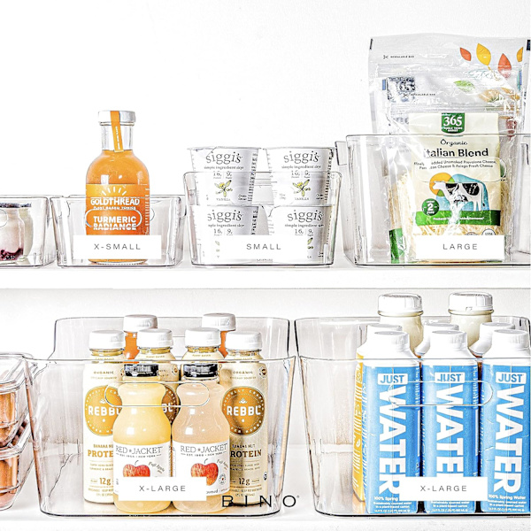 Plast Opbevaringskasser, Små | Multifunktionelle Opbevaringskasser | Indbyggede Håndtag | BPA-Fri | Pantry Organisation | Hjem Organisation | Køleskabsorganisation |