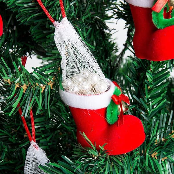 Festlige Mini Julestrømper til Jul, Perfekte til Vinterindretning og Gave Julestrømpe Hjemme (10 STK)
