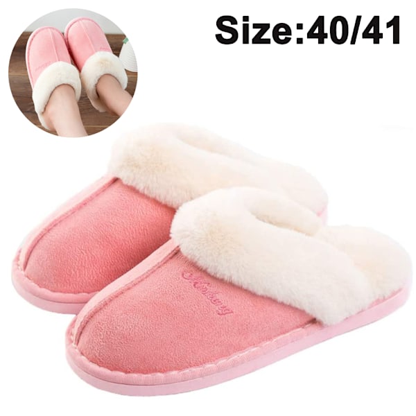 Kvinners tøfler, fluffy myke varme slip on tøfler