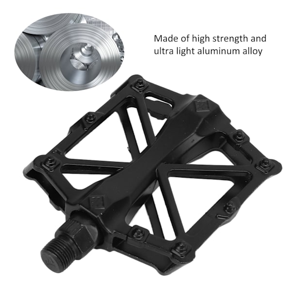 Cykelpedaler Skridsikre Letvægts Mountainbike Aluminiumlegering Platform Pedaler Sort
