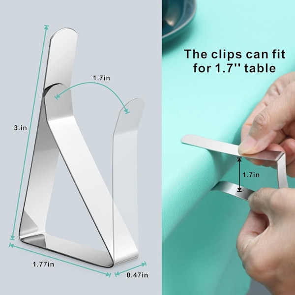 Bordsduksklämmor för utomhusbruk, hållbar design, lättanvända klämmor för mångsidiga evenemang, passar de flesta bord, vindtåliga