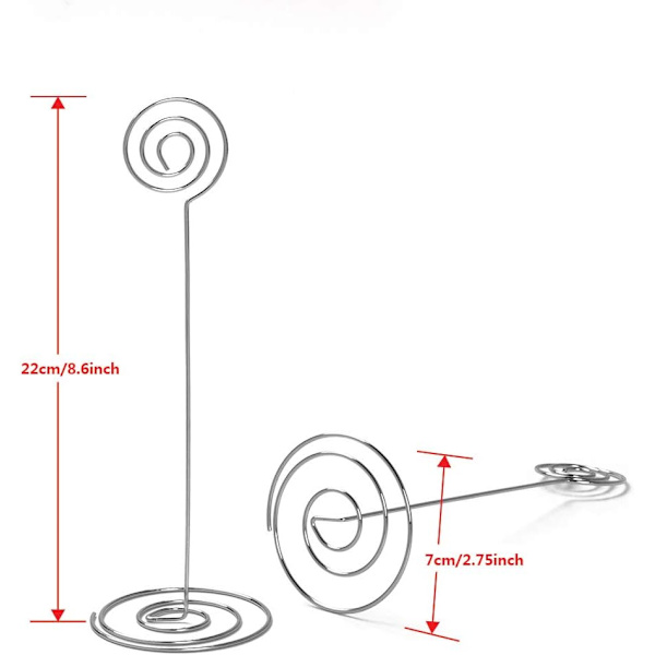 Bordkortholder i metall, 22 cm høyde fotoholder kortholder