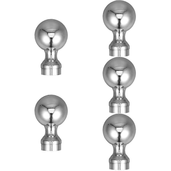 Silver rostfri stolptopp för räcke 5-pack slitstark