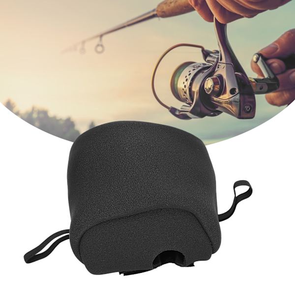 Polyester Baitcasting Reel Cover Beskyttende Etui Anti-kollision Fiskehjul Opbevaringspose (Sort)