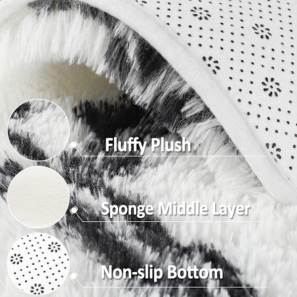 Rundt teppe, fluffy rundt teppe, mykt og fluffy teppe