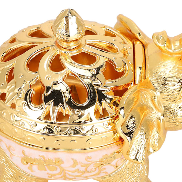 Elefantformet røgelsesbrænder Aromaterapi Ornament til stue Entré Soveværelse (Guld Hvid Baggrund )