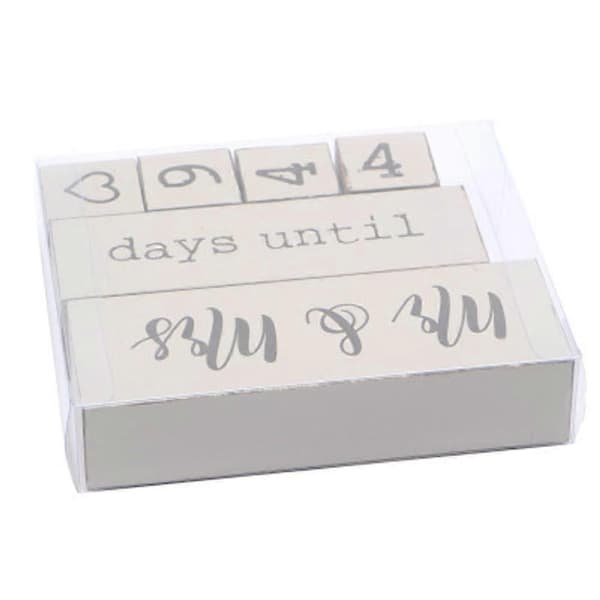 Nedräkningskalender i trä för skrivbord, 2-pack