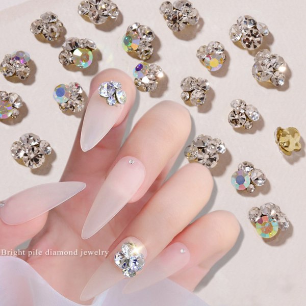 20PCS Nail Art Dekaler Rhinestones Diamanter Legering Manikyr DIY