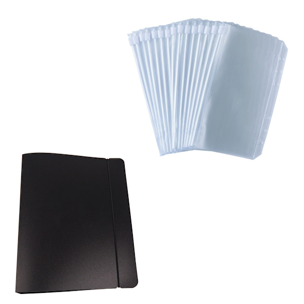 A6-pärmfickor 15-pack transparent PVC 6-håls pärmfickor