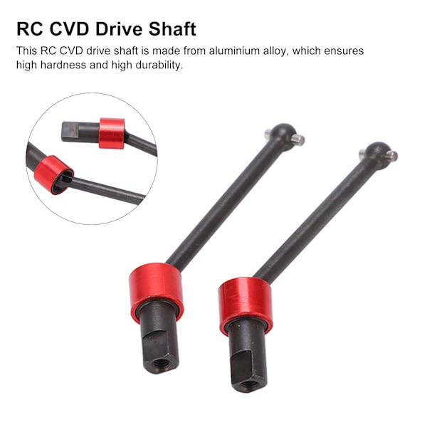 2 st RC CVD drivaxel med hög hårdhet, hållbar, stabil, enkel montering, CVD drivaxel för Traxxas LaTrax TetonRed