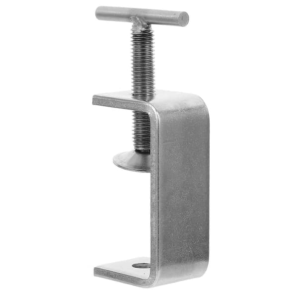 2 stk C-klemme i rustfritt stål, justerbar 100 mm åpning, firkantet klemme, solid T-formet holder, festemiddel