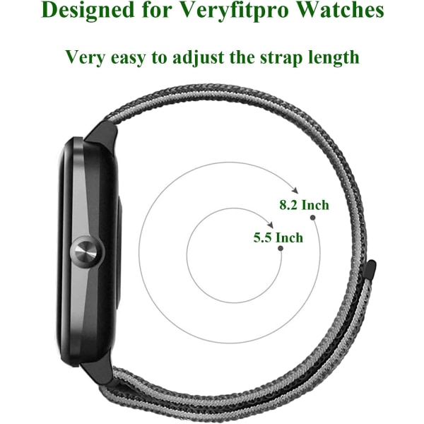 Sport Nylon Loop Bands Kompatible med Smart Watch og ID205