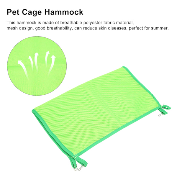 Kæledyrsbur Hammock Åndbar Cool Hængende Kæledyr Sommer Mesh Seng til Katte Marsvin HamsterGrøn 32x32cm