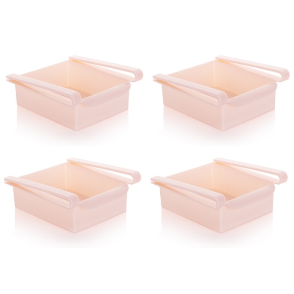 Kylskåp organizer 4-pack infällbar låda Kylskåp Pink