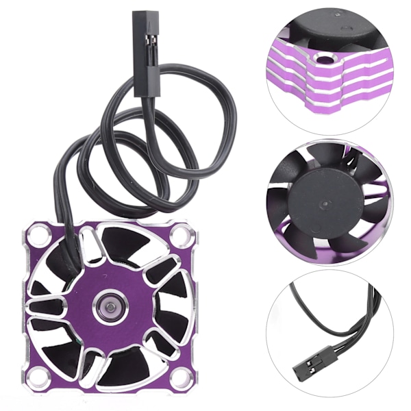 RC-auton jäähdytystuuletin, vedenpitävä kilpailukäyttöön, suuri nopeudella toimiva moottori 16000 rpm, 30 x 30 mm, 5-9 V (violetti)