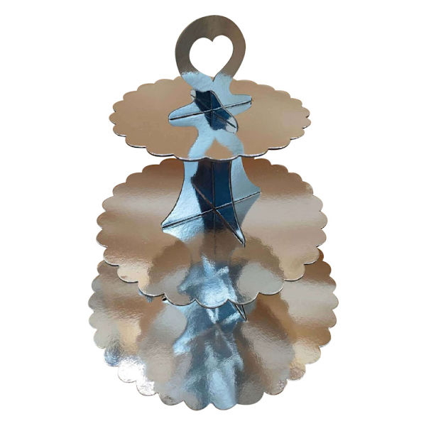 Karton Kage Stativ - 3 Etagers Dessert Stativ Cupcake