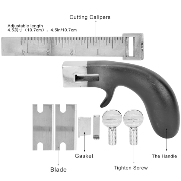 DIY Nahkainen Hihnan Leikkuri Käsin Leikkaustyökalu Alumiinikahvalla Nahkatyöhön