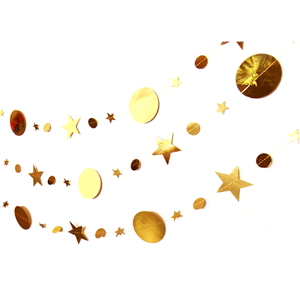 Gold Twinkle Little Star Party Garlands Kit Metallic Matt Large