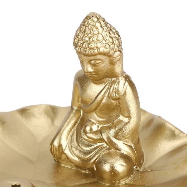 Buddha-patsas, jossa on reliikki kädessä, thaimaalainen Buddha Sakyamuni Buddha istuva suitsukepidike