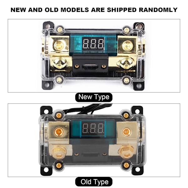 Bil Audio Power Fuses Holder Stereo Distribution Block Box Digital Display(250A )