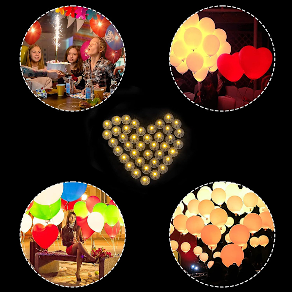 Festliga Mini LED Ballonglampor, 100 st Ljusa Dekorativa Bollampor För Bröllopsfest Halloween Dekor, Kompakt Design Ljusstark Men Energisnål