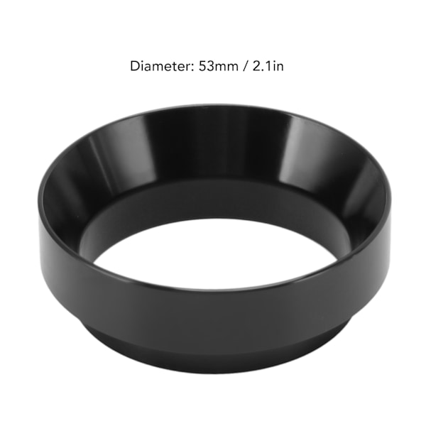 53mm Kaffe Doserings Trakt Aluminiumlegering Magnetisk Kaffe Pulver Doserings Ring Anti Flygende Pulver Mottaker Ring Svart