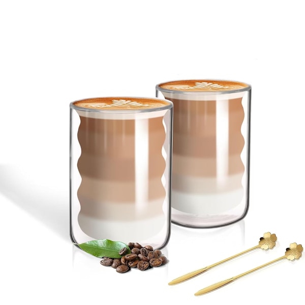 Latte Macchiato -lasit kaksinkertaiset seinät 2x 2000ml, kaksinkertaiset lasit