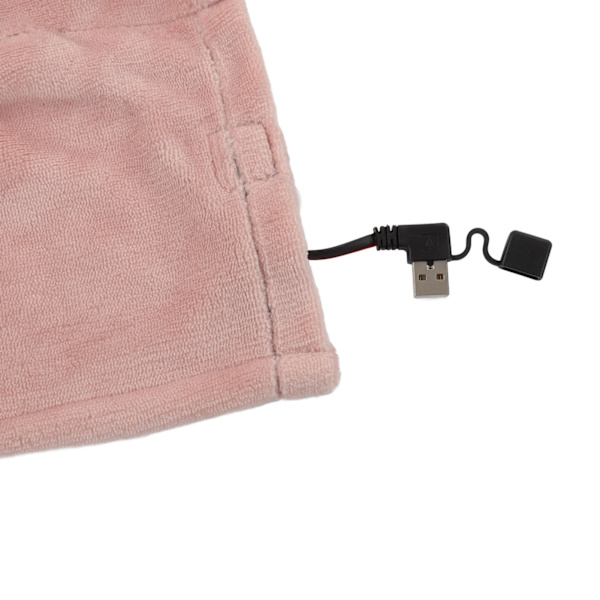 USB-oppvarmet teppe, termisk elektrisk oppvarmet sjalteppe, temperaturkontrollert teppe, lyse rosa