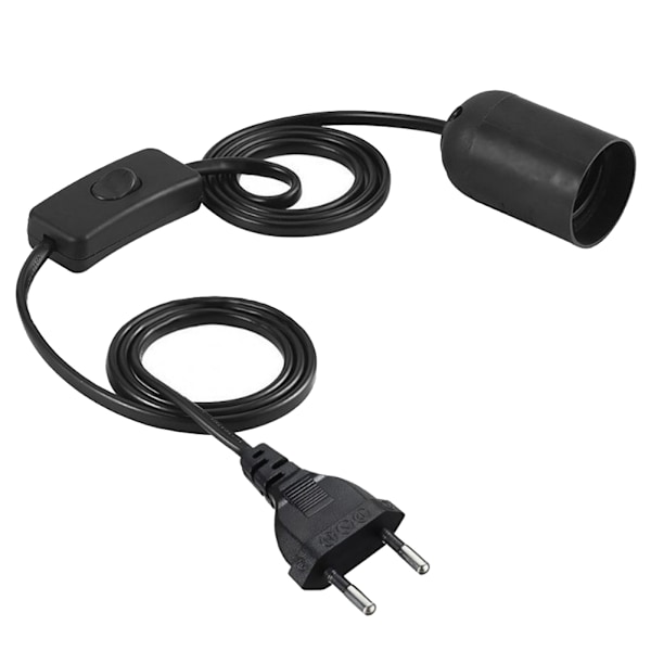Svart E27 keramisk varmelist uavhengig bryter lampeholder for reptil skilpadde øgle EU-plugg 220V