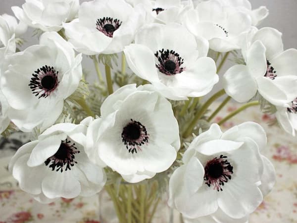 Tidløs Anemone Ensemble, Vanntette Silkeblomster for Minneverdig Bryllupsbukett, 10 stk