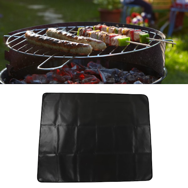 Grillmåtter Dobbeltsidet Silikone Brandsikre Genanvendelige Foldbare BBQ Puder til Udendørs Camping Havegård Picnic 152x122CM Rektangel