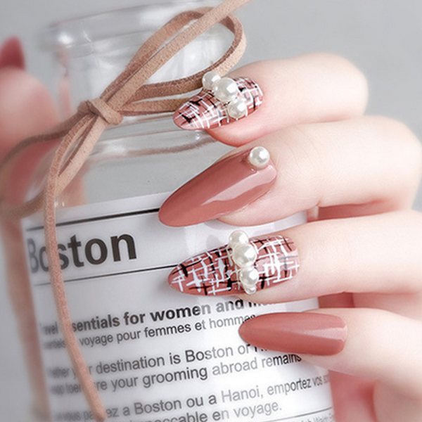 Platt halvrond pärla Cabochon Nail Art DIY, platt baksida plast