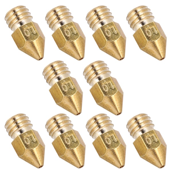 10Pcs 1mm Extruder Nozzle Brass Extruder Nozzle 1.75mm for Mk8 3D Printer Accessory