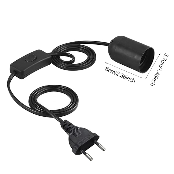 Muovinen musta E27 keraaminen lämmityskaistale Riippumaton kytkinlamppupidike Matelijalle Kilpikonnalle Liskolle EU-pistoke 220V
